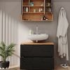 Badmöbel-Set Irma Anthrazit mit Wabenstruktur 2 Teile, Unterschrank 80 cm Vicco Bild 5
