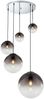 LED Pendelleuchte 5-flammig mit Glaskugeln aus Rauchglas, Ø 65cm Bild 2