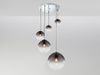 LED Pendelleuchte 5-flammig mit Glaskugeln aus Rauchglas, Ø 65cm Bild 3