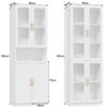 VOWNER Bücherregal mit Glastüren, modernes Großes Aufbewahrungsvitrinen-Set, 4-tlg, Bücherschrank mit Verstellbarem Regalboden, 180cm Bild 4