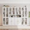 VOWNER Bücherregal mit Glastüren, modernes Großes Aufbewahrungsvitrinen-Set, 4-tlg, Bücherschrank mit Verstellbarem Regalboden, 180cm Bild 5