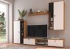 Wohnwand Salsa 2 Lamellenoptik Anbauwand Schrankwand MDF Weiss + Eiche Artisan Bild 5