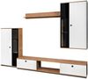 Wohnwand Salsa 2 Lamellenoptik Anbauwand Schrankwand MDF Weiss + Eiche Artisan Bild 3