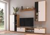Wohnwand Salsa 2 Lamellenoptik Anbauwand Schrankwand MDF Weiss + Eiche Artisan Bild 5