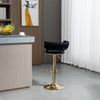 Barhocker Samt, höhenverstellbar 60–79,5 cm, 360° drehbar, ergonomisches Rückenhohlendesign, Goldbasis, gepolstertes Samtkissen Bild 2
