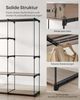 SONGMICS Kleiderschrank, Kleiderständer, freistehende Garderobe, mit Kleiderstangen, Garderobenständer, Stoffablagen, Metallrahmen, 182 x 43 x 182 cm, Taupe RYGDE037R02 Bild 3