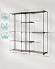 SONGMICS Kleiderschrank, Kleiderständer, freistehende Garderobe, mit Kleiderstangen, Garderobenständer, Stoffablagen, Metallrahmen, 182 x 43 x 182 cm, Taupe RYGDE037R02 Bild 4