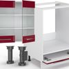 Eckküche Fame-Line Bordeaux Hochglanz/Weiß 347 x 257 cm, AP Anthrazit Vicco Bild 5