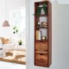 Wandregal mit Schubladen 35 x 150 x 30 cm Sheesham Massivholz Hängeregal | Großes Design Schweberegal Modern | Regal Hängend Wohnzimmer | Bücherregal Wand Schwebend Bild 3
