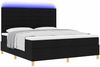 vidaXL LED Boxspringbett mit Matratze Schwarz 180 x 200 cm Stoff 3343042 Bild 3
