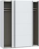 Forte SOPHISTISPACE Kleiderschrank 170, 2-türiger Schwebetürenschrank mit Einlegeböden und Kleiderstange, Weiß, 170,3 cm breit, 210,5 cm hoch, 62,9 cm tief Bild 5