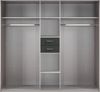 Drehtürenschrank Kleiderschrank 225cm Schubladen Spiegel Ausstattung Weiß,Grafit Bild 2
