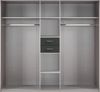 Drehtürenschrank Kleiderschrank 225cm Schubladen Spiegel Ausstattung Weiß,Grafit Bild 2