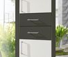Drehtürenschrank Kleiderschrank 225cm Schubladen Spiegel Ausstattung Weiß,Grafit Bild 4