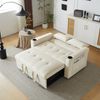 Schlafsofa Samt mit Schlaffunktion & Getränkehaltern 137 x 76,5 x 83 cm, Beige Bild 5