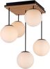 OTTO home Deckenleuchte Evinnia Akustikpaneele mit Glaskugeln, ohne Leuchtmittel, Leuchtmittel wechselbar, Warmweiß, Holz, Akustik, Paneele, Glas, Deckenlampe E14 Bild 3