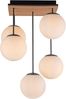 OTTO home Deckenleuchte Evinnia Akustikpaneele mit Glaskugeln, ohne Leuchtmittel, Leuchtmittel wechselbar, Warmweiß, Holz, Akustik, Paneele, Glas, Deckenlampe E14 Bild 4