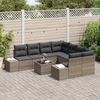 vidaXL Sofa Set mit Kissen 9 pcs Grau Poly Rattan 3346999 Bild 3