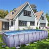 Avenli Frame Plus Rectangular Pool 540 x 250 x 100cm, rechteckiger Stahlrahmen Pool mit Filterpumpe und Leiter, graue Rattanoptik Bild 3