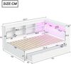 Multifunktionales Schlafsofa Weiß 140x200 Mit USB LED Beleuchtung Stauraum Massivkiefer 150kg Tragkraft Doppelbett Gästebett Bild 3