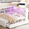 Multifunktionales Schlafsofa Weiß 140x200 Mit USB LED Beleuchtung Stauraum Massivkiefer 150kg Tragkraft Doppelbett Gästebett Bild 2