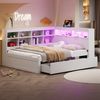 Multifunktionales Schlafsofa Weiß 140x200 Mit USB LED Beleuchtung Stauraum Massivkiefer 150kg Tragkraft Doppelbett Gästebett Bild 5