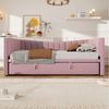 Ulife Daybett Schlafsofa Tagesbett Kinderbett Doppelbett Polsterbett mit Ziehbett, 90x200 cm (180x200 cm) Bild 3