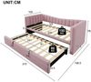 Ulife Daybett Schlafsofa Tagesbett Kinderbett Doppelbett Polsterbett mit Ziehbett, 90x200 cm (180x200 cm) Bild 4