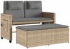 vidaXL Gartenbank Verstellbar mit Kissen Beige Poly Rattan 365821 Bild 5