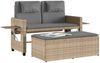 vidaXL Gartenbank Verstellbar mit Kissen Beige Poly Rattan 365821 Bild 4