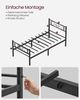 VASAGLE Bett 90 x 200 cm, Gästebett, Einzelbett aus Metall, Bettgestell, Bettrahmen, Metallbett, einfache Montage, tintenschwarz Bild 4