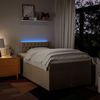 vidaXL Boxspringbett mit Matratze Creme 120x200 cm Stoff 3288167 Bild 5