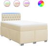 vidaXL Boxspringbett mit Matratze Creme 120x200 cm Stoff 3288167 Bild 2