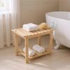 Relaxdays Badhocker aus Bambus mit Ablage Bild 2