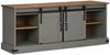 vidaXL TV-Schrank HALDEN 2 Schiebetüren Grau 150x40x60 cm Massivholz 4018415 Bild 4
