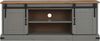 vidaXL TV-Schrank HALDEN 2 Schiebetüren Grau 150x40x60 cm Massivholz 4018415 Bild 3