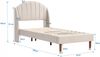 Merax Polsterbett 90x200 Ohrform Einzelbett aus Samt mit Kopfteil & Lattenrost Beige Bild 2