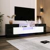 Stilvoller TV-Ständer 200 cm in Hochglanz Weiß und Schwarz mit LED-Beleuchtung và elegantem Design, 200x35x60cm, Schwarz+weiß Bild 4