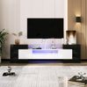 Stilvoller TV-Ständer 200 cm in Hochglanz Weiß und Schwarz mit LED-Beleuchtung và elegantem Design, 200x35x60cm, Schwarz+weiß Bild 3