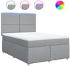 vidaXL Boxspringbett mit Matratze Hellgrau 140x190 cm Stoff 3293568 Bild 2