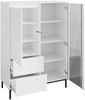 Vitrine Ozmi 2D2S mit zwei Drehtür und zwei Schubladen (Farbe: Weiß) Bild 4