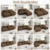 Flieks Modulares Cord Sofa 4-Sitzer mit 2x Hocker, Cloud Sofa rahmenlos, bodennah mit tiefer Sitzfläche, auch als Schlafsofa nutzbar, Braun Bild 5