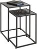 Satztisch >55584< (2-teilig) schwarz Kunstmarmor, Metall - 33x50x33 / 28x43x28 (BxHxT) Bild 3