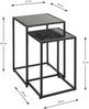 Satztisch >55584< (2-teilig) schwarz Kunstmarmor, Metall - 33x50x33 / 28x43x28 (BxHxT) Bild 2