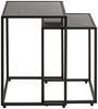 Satztisch >55584< (2-teilig) schwarz Kunstmarmor, Metall - 33x50x33 / 28x43x28 (BxHxT) Bild 5