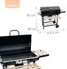Relaxdays Holzkohlegrill Grillwagen mit Deckel, 95 x 114,5 x 69 cm Bild 4
