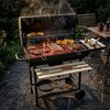 Relaxdays Holzkohlegrill Grillwagen mit Deckel, 95 x 114,5 x 69 cm Bild 2