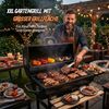 Relaxdays Holzkohlegrill Grillwagen mit Deckel, 95 x 114,5 x 69 cm Bild 5