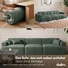 skølm 'Freki' Cloud Sofa 3 Sitzer, Vollschaumcouch mit Federkern und Vakuum-Kompression, kein Aufbau erforderlich, mit 3 Kissen, Cord dunkelgrün Bild 3