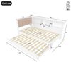 Ulife Daybett Tagesbett, Schlafsofa, Einzelbett, Kinderbett mit dimmbarer LED-Leiste, mit praktischem Regal, USB-Anschluss, Ausziehbett 90x200/90x190cm Bild 4
